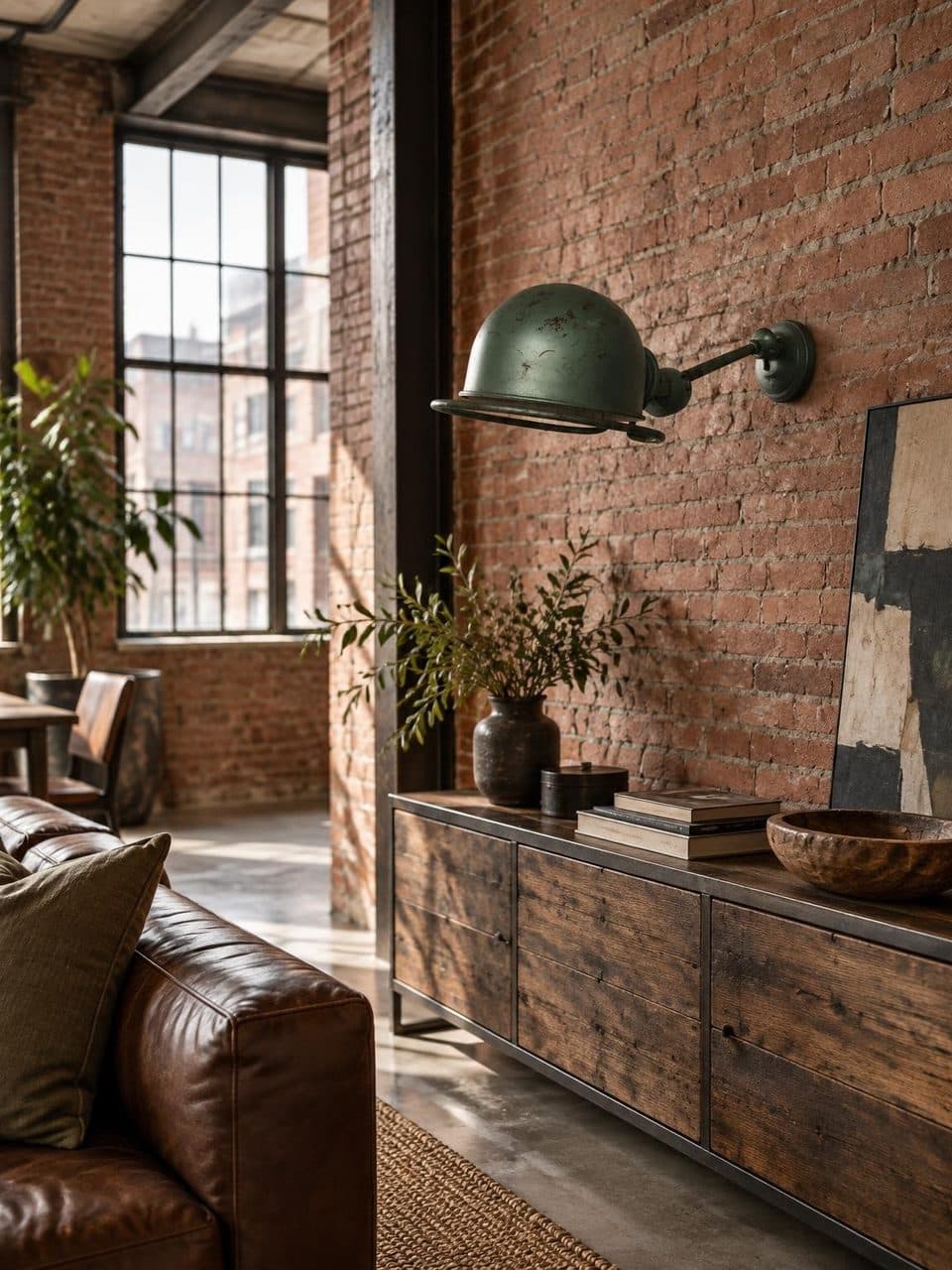 Aplique de pared Jieldé en un ambiente Industrial, de día